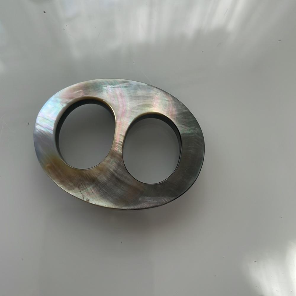 Black Mother of Pearl scarf ring.